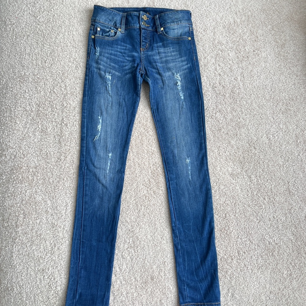Brand New Studio F Distressed Blue Skinny Jeans